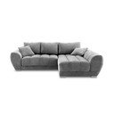 Divano letto angolare grigio con rivestimento in velluto, angolo destro Nuage - Windsor & Co Sofas