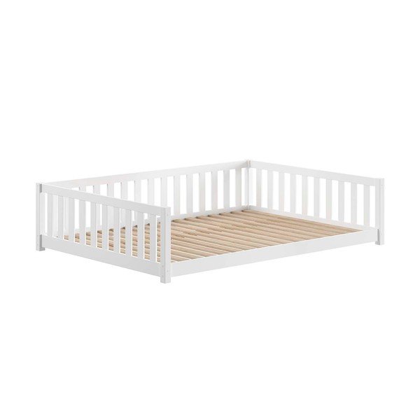 Letto da bambini estraibile bianco in pino massiccio con contenitore con rete inclusa 140x200 cm Dallas – Vipack-image-2