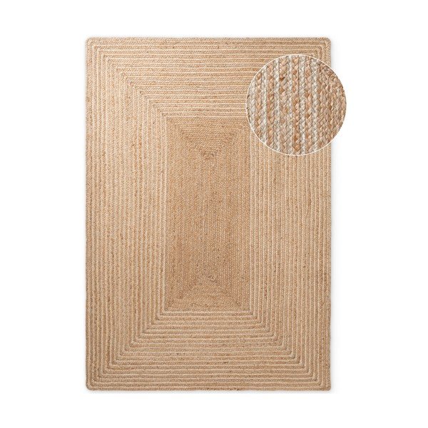 Tappeto di colore naturale/colore naturale chiaro in iuta reversibile/tessuto a mano 120x170 cm Juno – Hanse Home