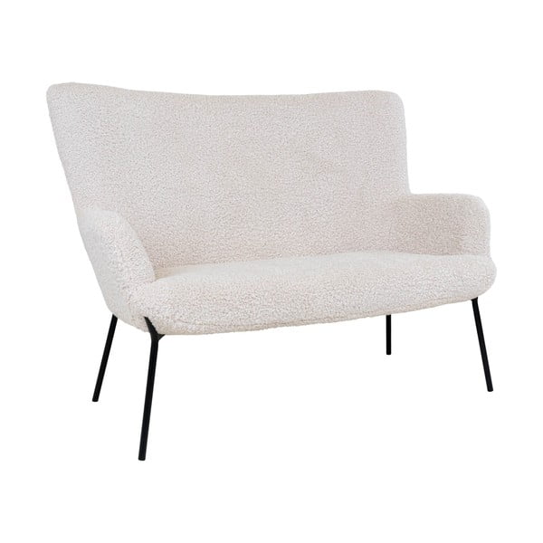 Divano bouclé bianco 128 cm Glasgow - House Nordic-image-2
