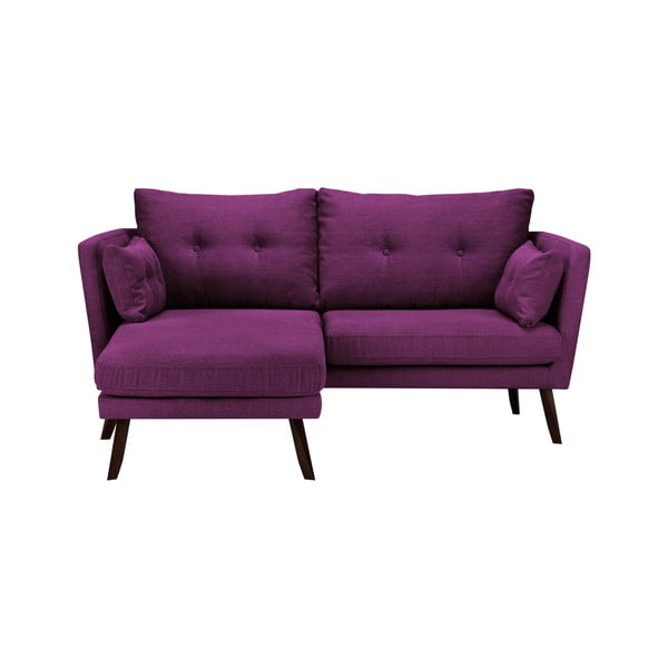Divano viola a tre posti Elena, con lettino nell'angolo a sinistra - Mazzini Sofas-image-1