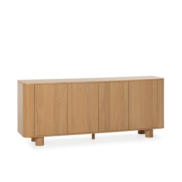 Cassettiera di colore naturale con effetto rovere 180x75x40 cm Padoc – MOME-image-3