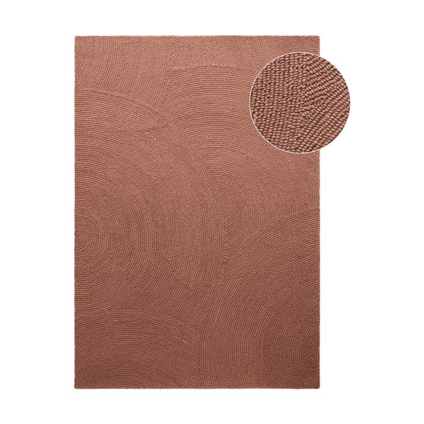 Tappeto color terracotta in lana tessuto a mano 80x150 cm Calmio – Hanse Home