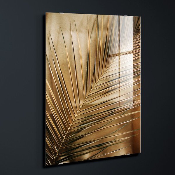 Dipinto stampato dipinto su vetro 80x120 cm Gold Palm  – Styler-image-3