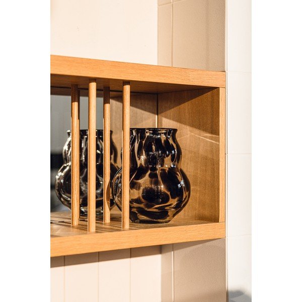 Vaso marrone scuro in vetro fatto a mano (altezza totale 22 cm) Dam – noo.ma-image-3