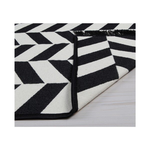 Tappeto bifacciale in bianco e nero Morpheus, 140 x 215 cm - Cihan Bilisim Tekstil-image-2
