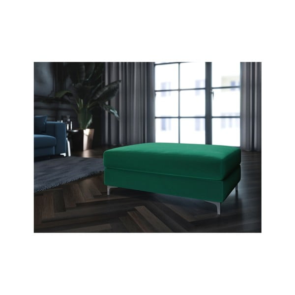 Pouf in velluto verde scuro Devichy Rothe - devichy-image-3