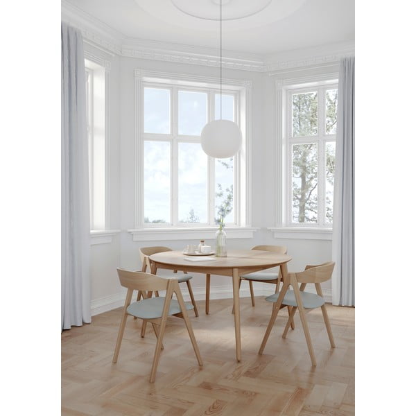 Tavolo da pranzo rotondo estensibile con pannello extra effetto rovere incluso ø 135 cm Meza - Hammel Furniture-image-1
