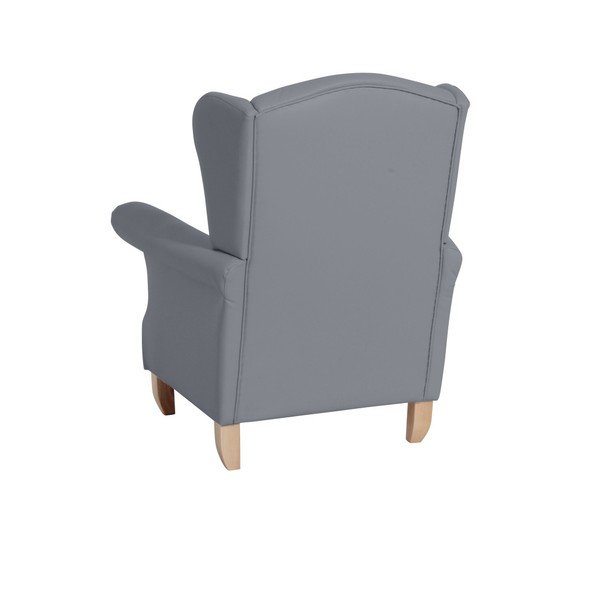 Šedé křeslo ušák z imitace kůže Max Winzer Verita Leather-image-3