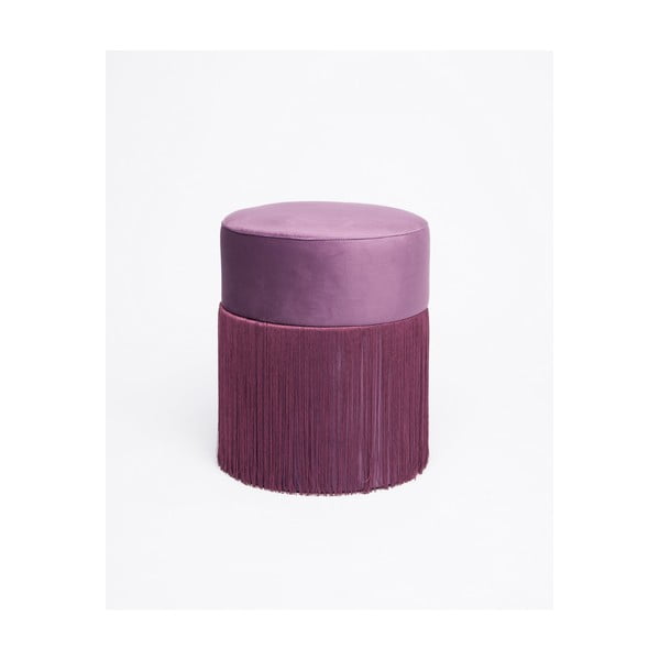 Pouf viola con rivestimento in velluto, ø 36 cm - Velvet Atelier