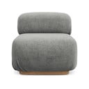 Parte divano componibile grigio con rivestimento in bouclé Ailani – Makamii
