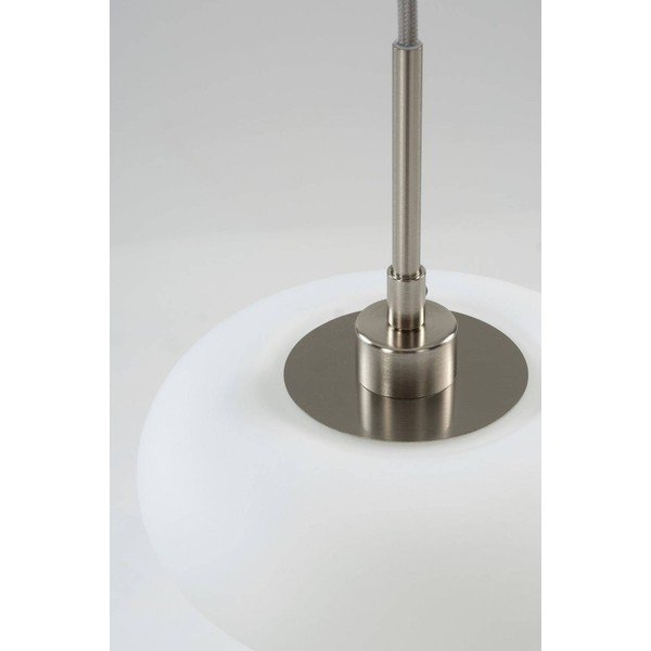 Lampadario bianco/color argento opaco in vetro opale ø 20 cm Thalia – Jotex-image-4