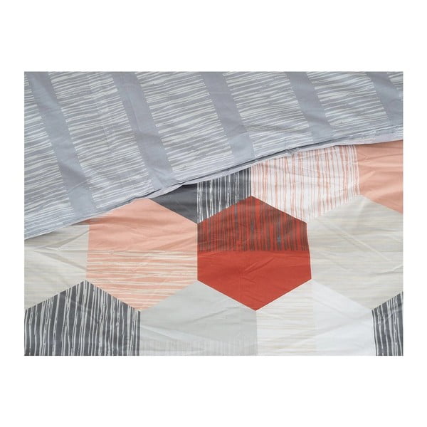 Set copripiumino e federa grigio in crêpe per letto singolo 140x200 cm Honey Comb – B.E.S.-image-1