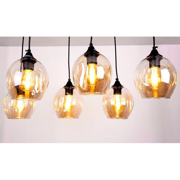 Lampada a sospensione nera con paralume in vetro 33x67 cm Aspa - Candellux Lighting-image-1