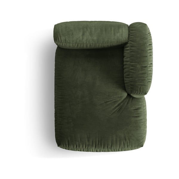 Parte divano componibile verde (con penisola a destra) con rivestimento in velluto Martina – Micadoni -image-3