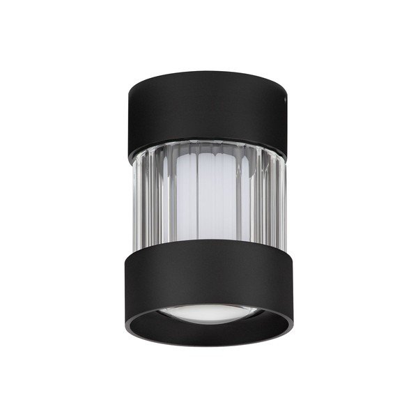 Plafoniera LED nera opaca in alluminio con paralume in vetro con intensità regolabile Glovia – Nova Luce