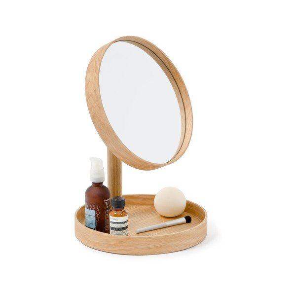 Specchio cosmetico con cornice in legno di quercia, ø 25 cm Cosmos - Wireworks-image-4