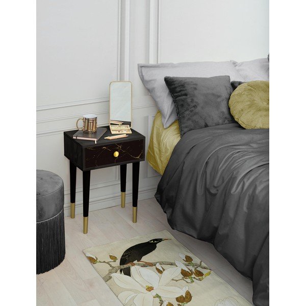 Tappeto verde e beige 135x55 cm Bird - Velvet Atelier-image-1