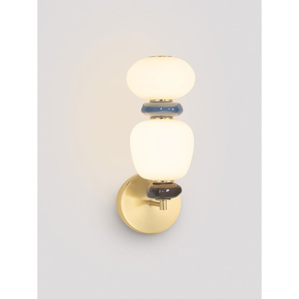 Lampada da parete LED bianca/dorata in metallo con intensità regolabile Palo – Nova Luce-image-1