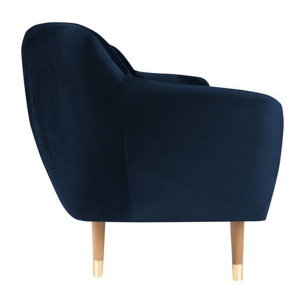 Divano in velluto blu scuro, 188 cm Benito - Mazzini Sofas-image-3