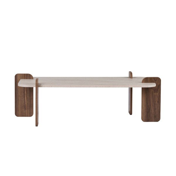 Tavolino da salotto beige 60x120 cm Renard – Nordure-image-4