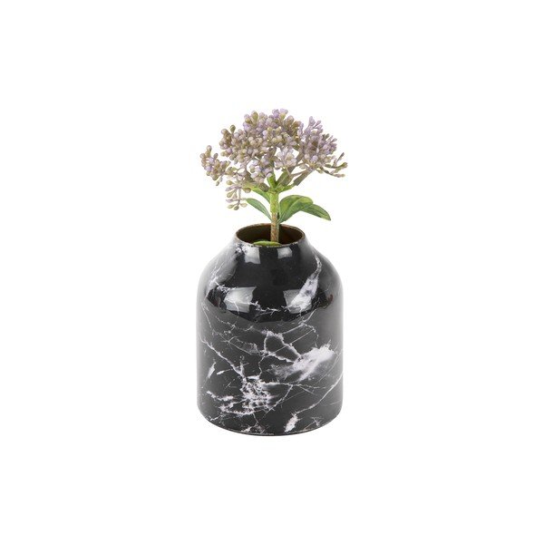 Vaso in ferro bianco e nero Marmo, altezza 10 cm - PT LIVING-image-2