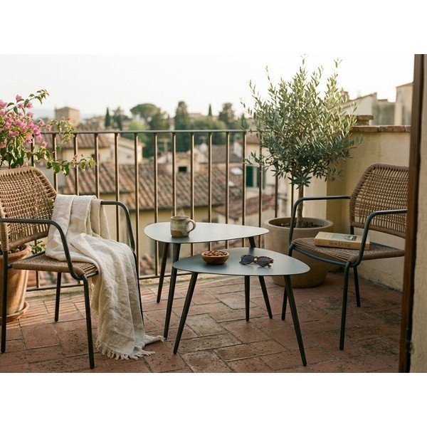 Set di tavolini da giardino in acciaio 2 pz 73,5x77,5 cm Yvonne – Bizzotto-image-1