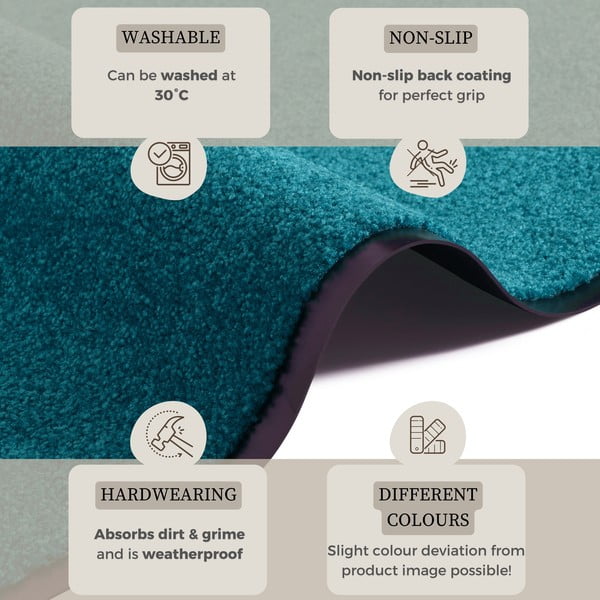 Tyrkysová rohožka Hanse Home Wash & Clean, 39 x 58 cm-image-2