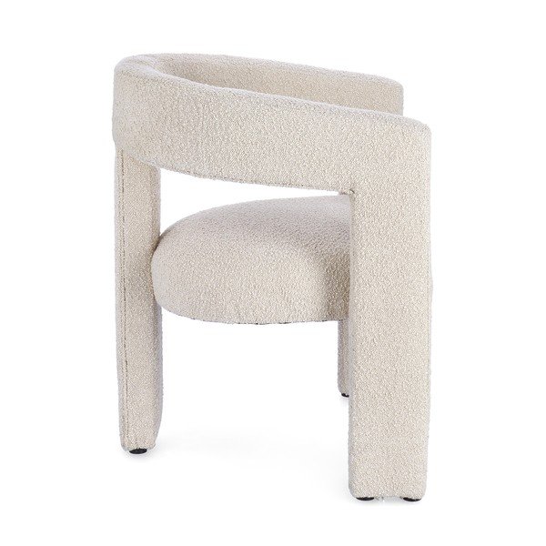 Sedia da pranzo beige imbottito con braccioli Arabella – Bizzotto-image-2