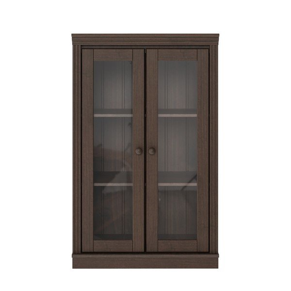 Vetrina marrone scuro in pino massiccio 74x118x35 cm Anita – Støraa