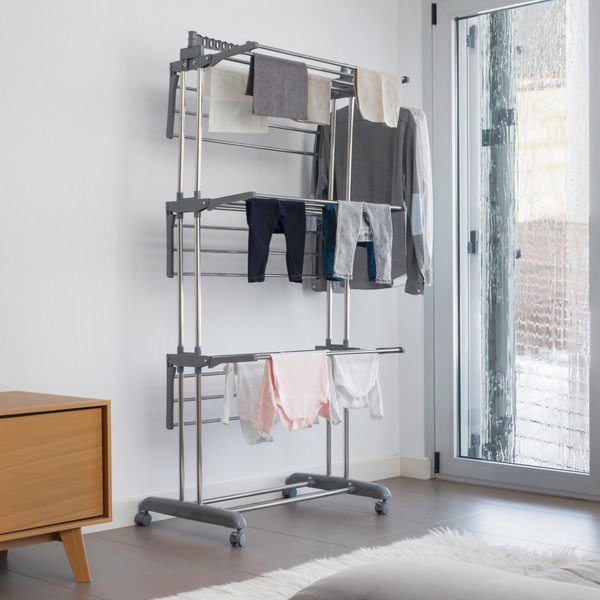 Appendiabiti pieghevole grigio su ruote - InnovaGoods-image-4