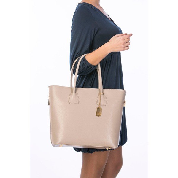 Kožená kabelka Saffiano Taupe-image-1