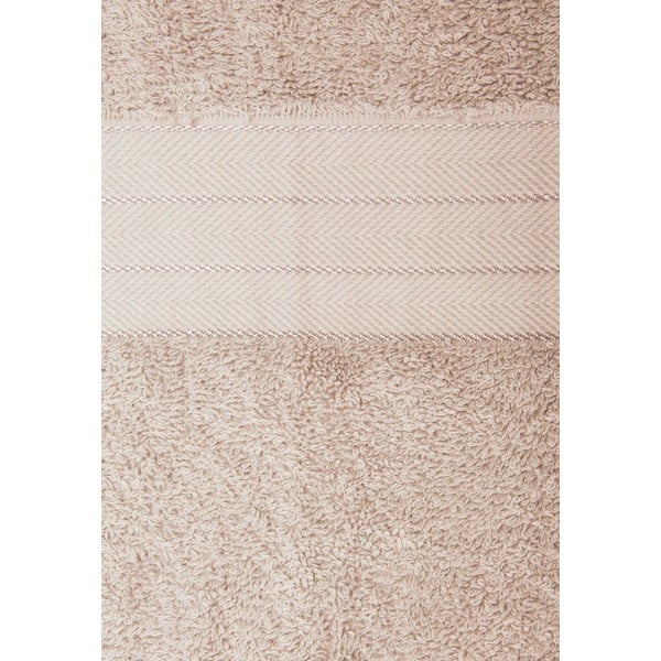 Set di 4 asciugamani in spugna di cotone beige 50x100 cm - Good Morning-image-1