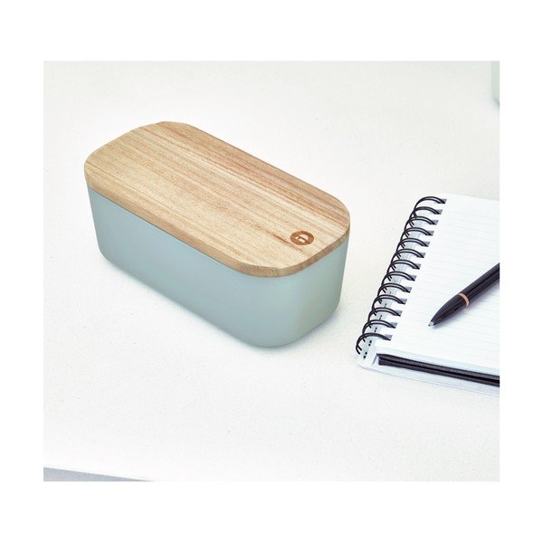 Scatola grigia con coperchio in legno di paulownia , 9 x 18,3 cm Eco - iDesign-image-1