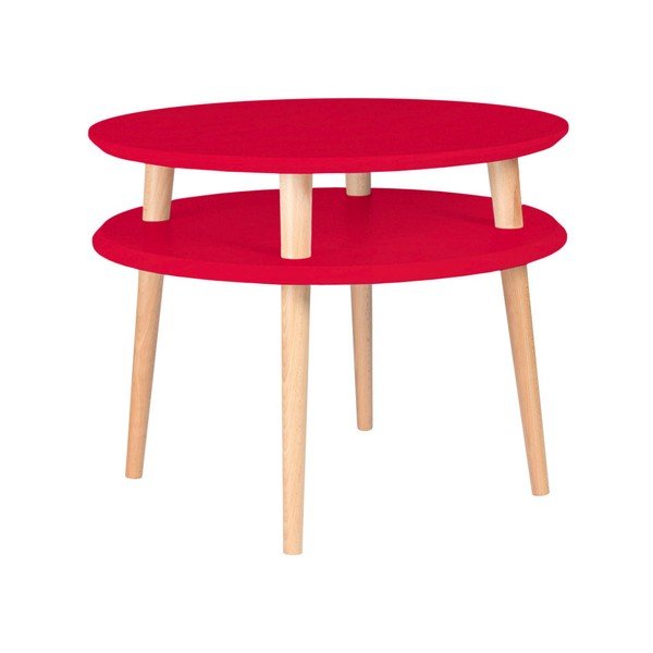 Tavolino rosso Ufo, ⌀ 57 cm - Ragaba