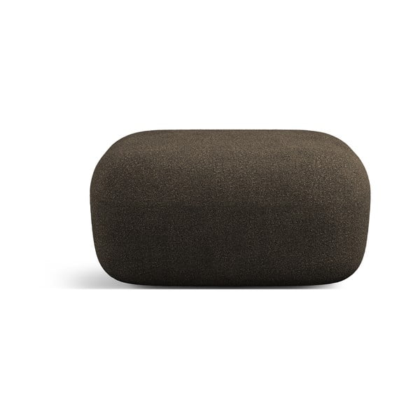 Pouf in tessuto bouclé marrone Jenny - Micadoni Home