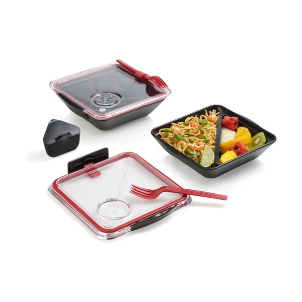Černý svačinový box Black + Blum Apetit, 880 ml