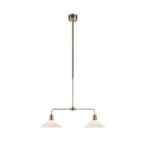 Lampadario bianco/color ottone in metallo con paralume in vetro Vela – Markslöjd