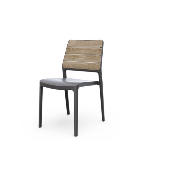 Sedia da esterno grigio scuro/marrone in plastica Deco Porto – Keter