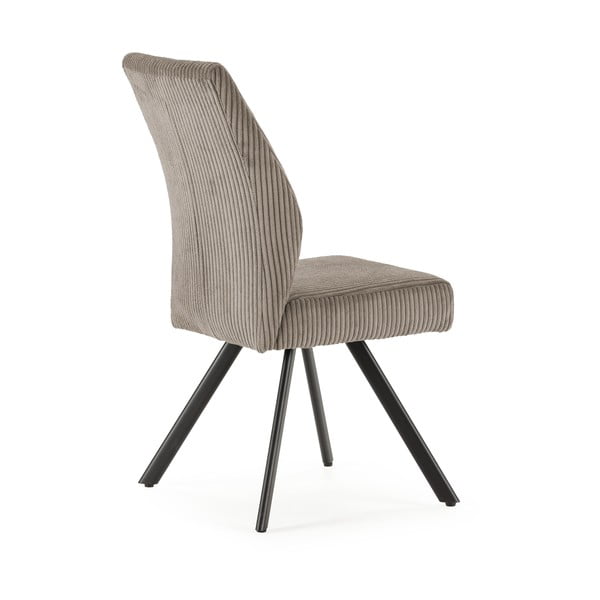 Set di 2 sedie da pranzo in velluto a coste grigio chiaro Anibal - Marckeric-image-4