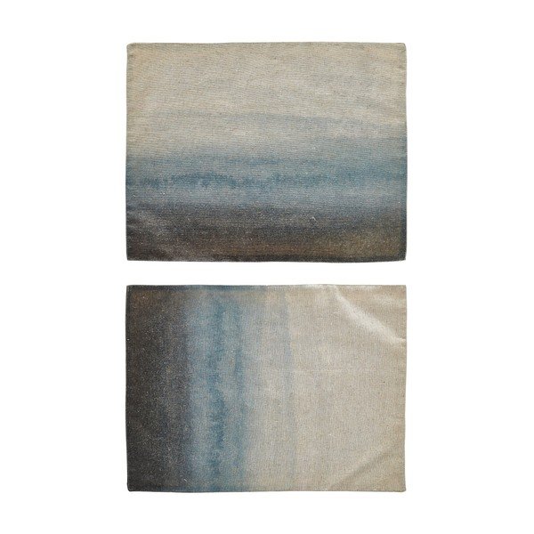 Sada 2 prostírání s modrým detailem Villa Collection, 45 x 35 cm