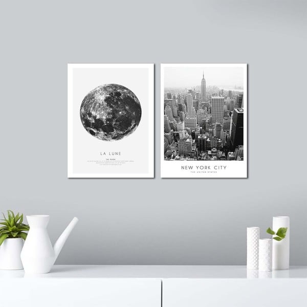 Set di dipinti 2 pz 30x40 cm New York City – Wallity-image-1