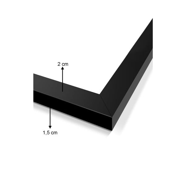 Set di 3 dipinti in cornice nera Linee astratte, 35 x 45 cm - Vavien Artwork-image-2