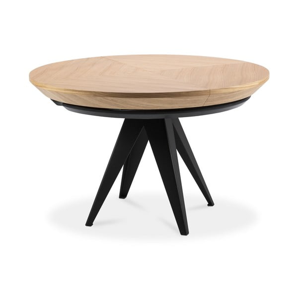 Tavolo da pranzo rotondo con piano effetto rovere allungabile con estensione ø 120 cm Magnus – Windsor & Co Sofas