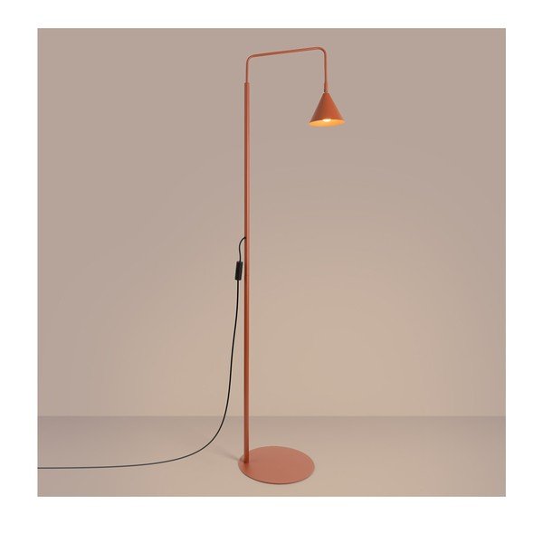 Lampada da terra color mattone in acciaio con struttura flessibile (altezza totale 165 cm) Zylo – Sollux-image-2