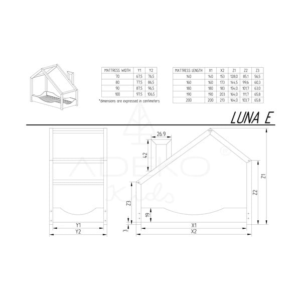 Letto da casa in legno di pino Luna Elma, 80 x 160 cm - Adeko-image-3