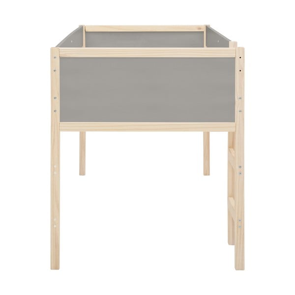 Letto a soppalco colore grigio-naturale in legno di pino per bambini 90x200 cm Square - Støraa-image-2