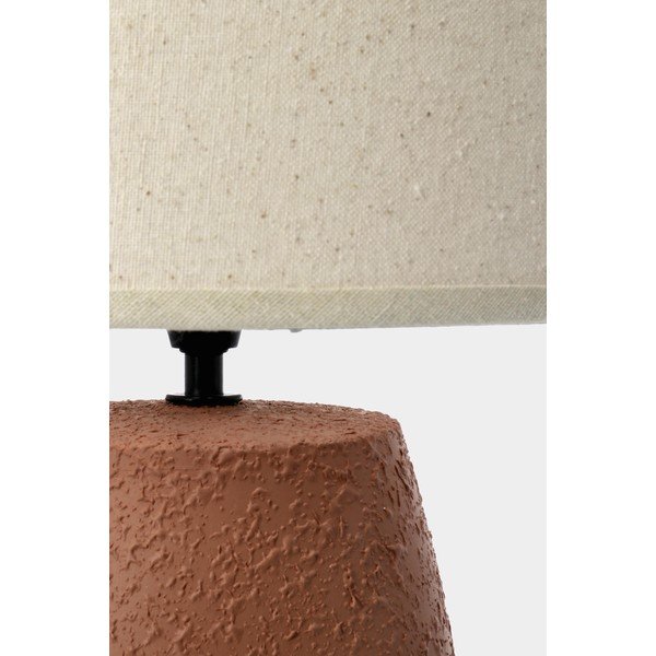 Lampada da tavolo color terracotta in ceramica con paralume in tessuto (altezza totale 41,5 cm) Irvin – Yes Everyday-image-4