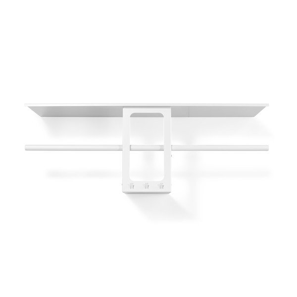 Attaccapanni da parete bianco in acciaio con scaffale 100 cm Luno Small – Spinder Design-image-2