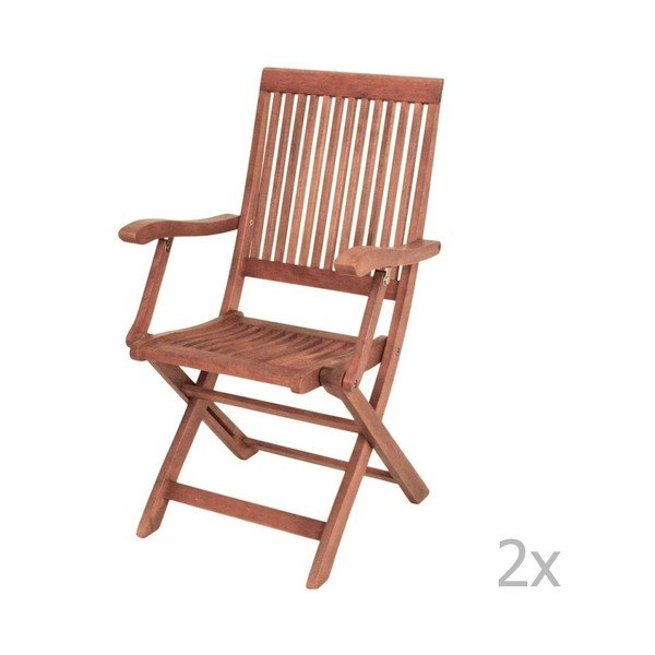 Set di 2 sedie da giardino in legno di Bangkirai ADDU Nashville - Garden Pleasure